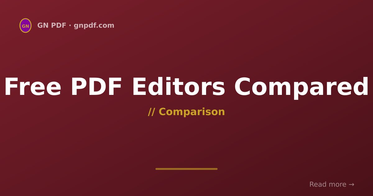 GN PDF vs Sejda vs iLovePDF vs Smallpdf — 2026