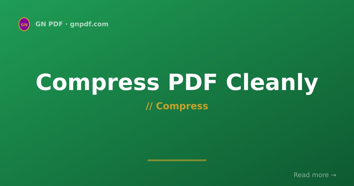 Compress PDF Without Losing Quality — What Works