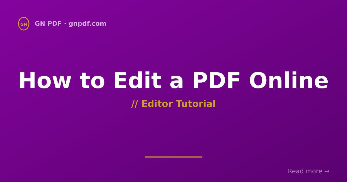 How to Edit a PDF Online in 2026 — Quick Guide