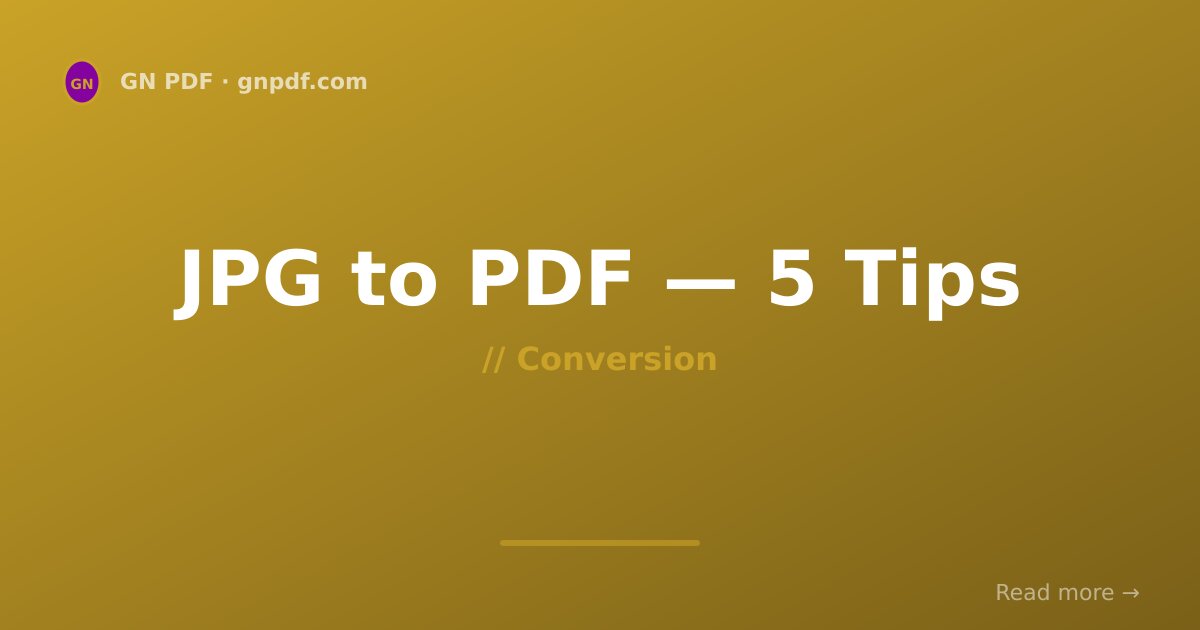 JPG to PDF — 5 Small Things With Big Impact
